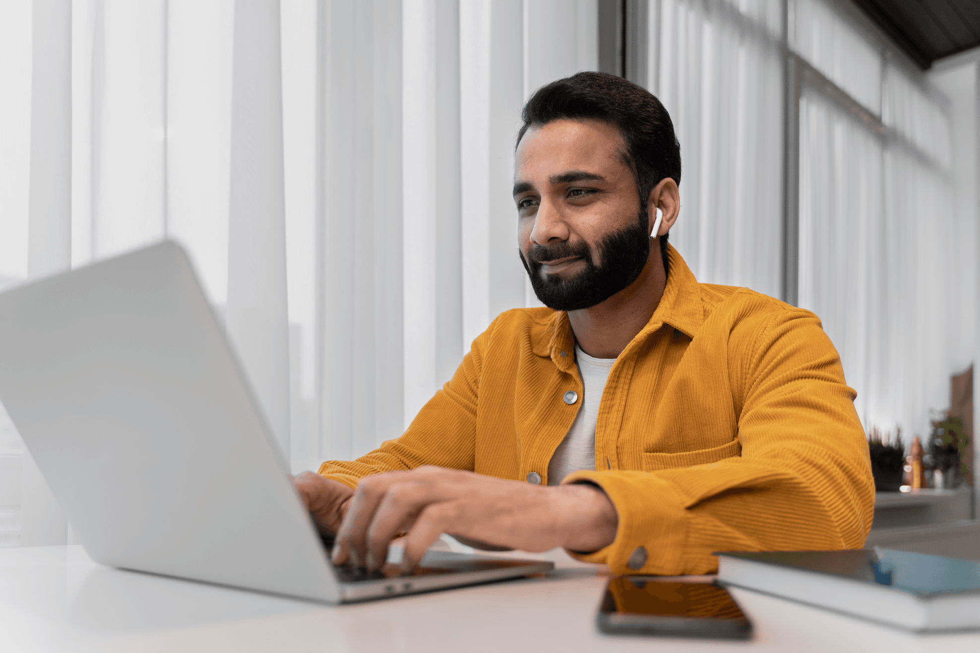 man working on a laptop
