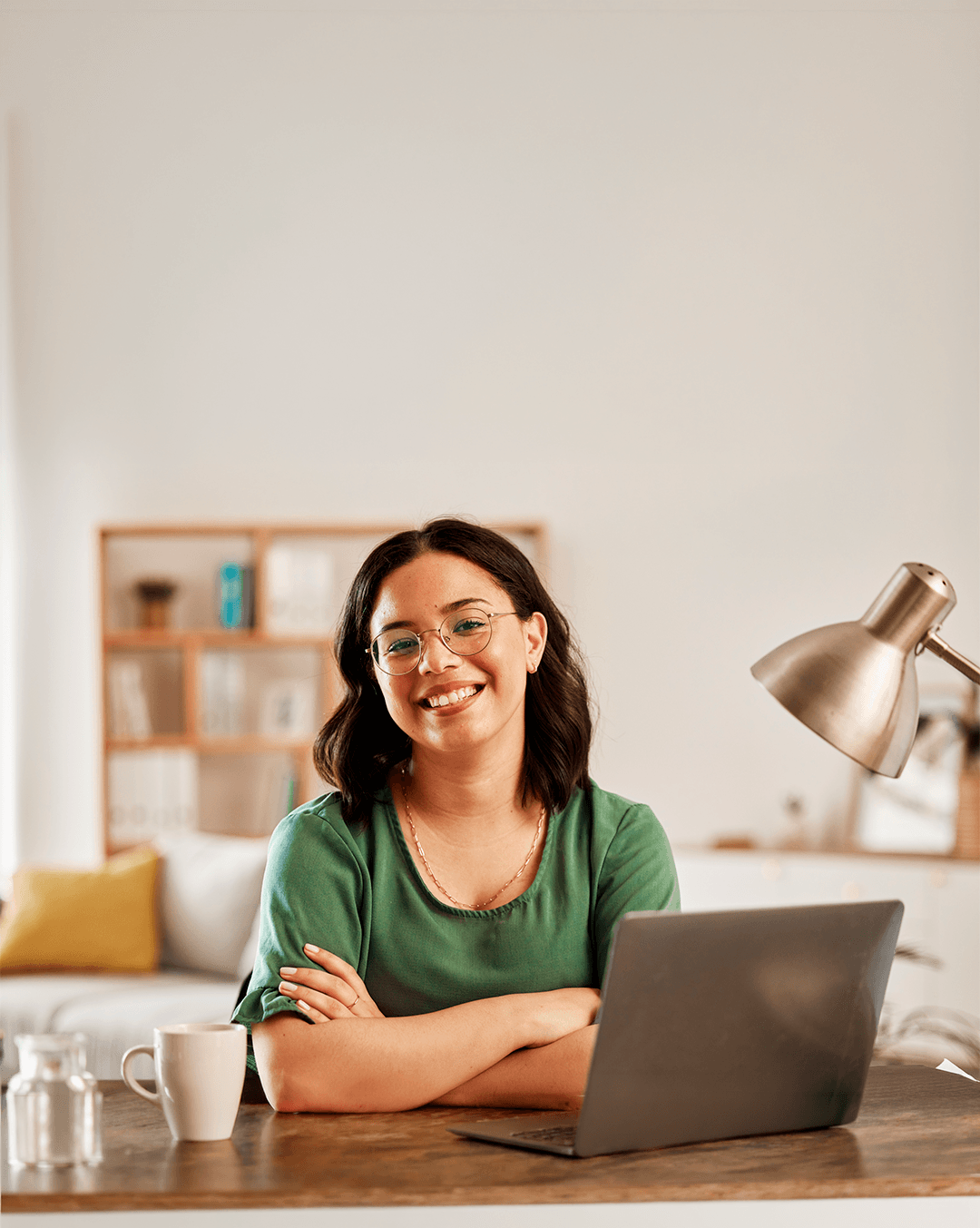 Girl working with her laptop